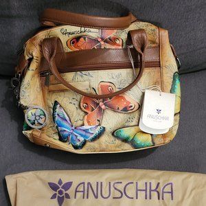 Anuschka Hand-Painted Leather Bag with coin purse NWT